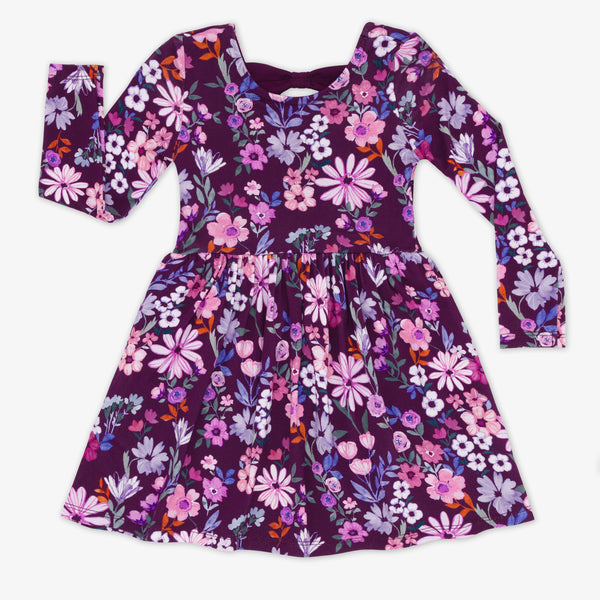 Flat lay image of the Violet Meadow Bow Back Skater Dress