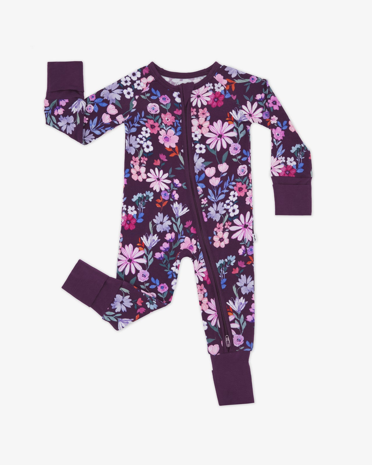 Flat lay of the Violet Meadow Zippy