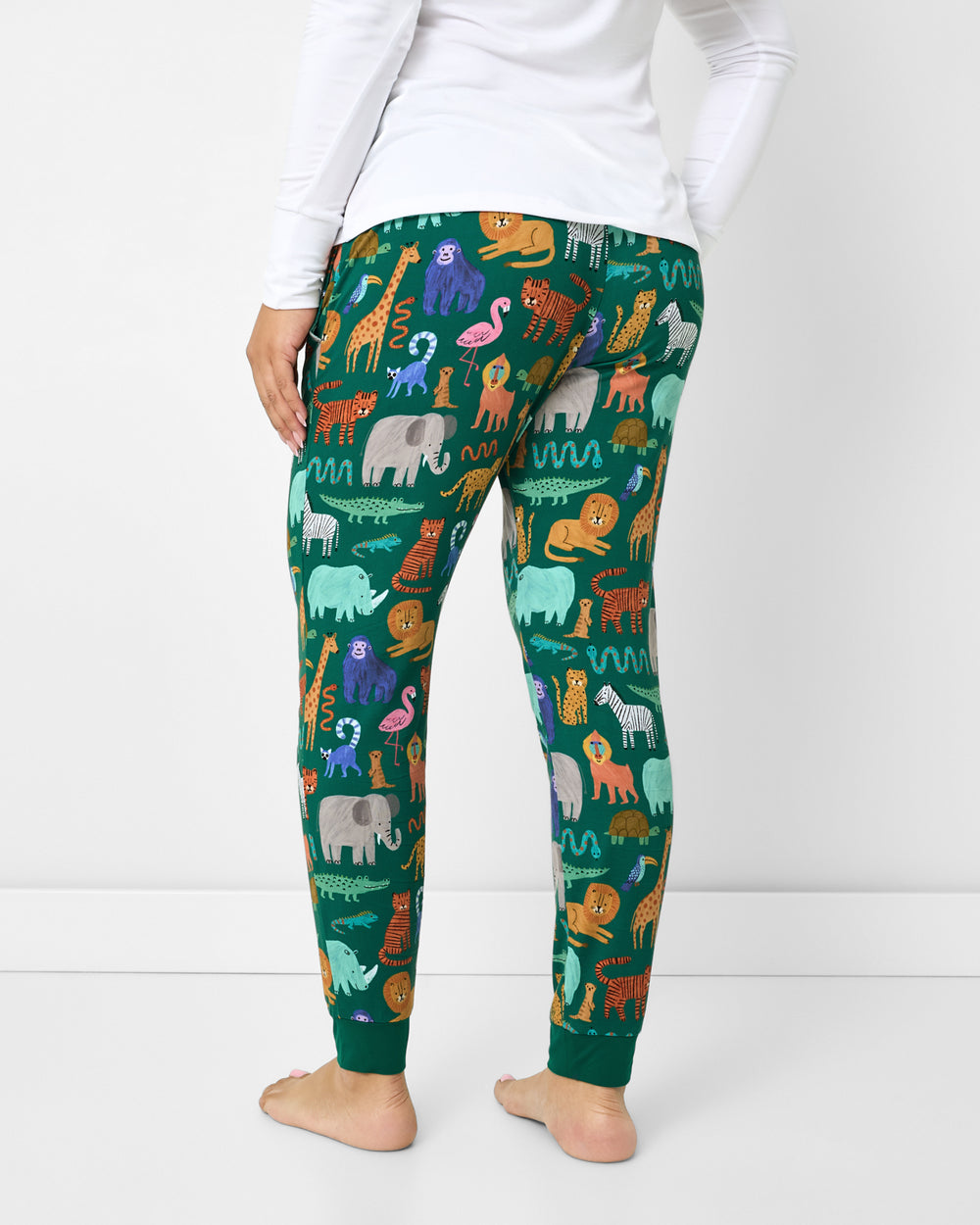 Back view of woman wearing the Wild Zoo Women's Pajama Pants
