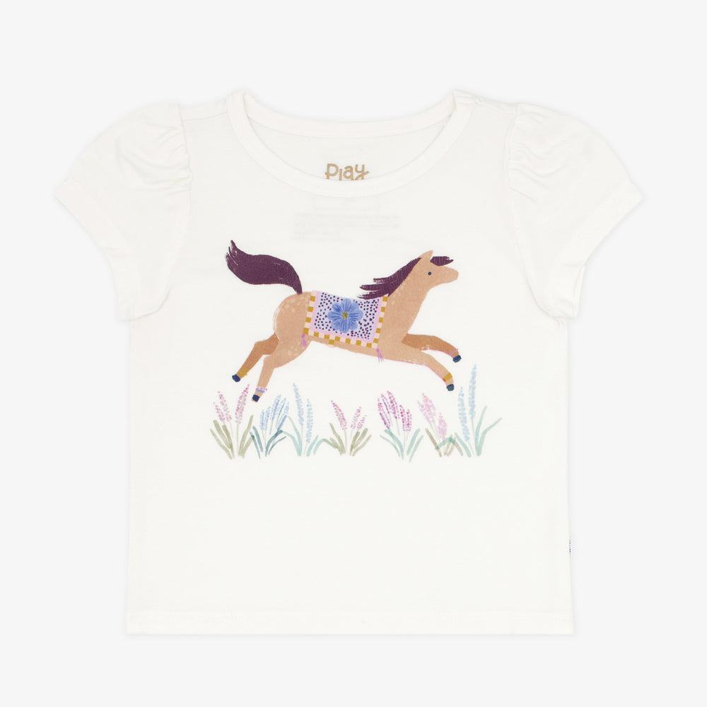 Flat lay image of the Wildflower Ride Puff Sleeve Tee