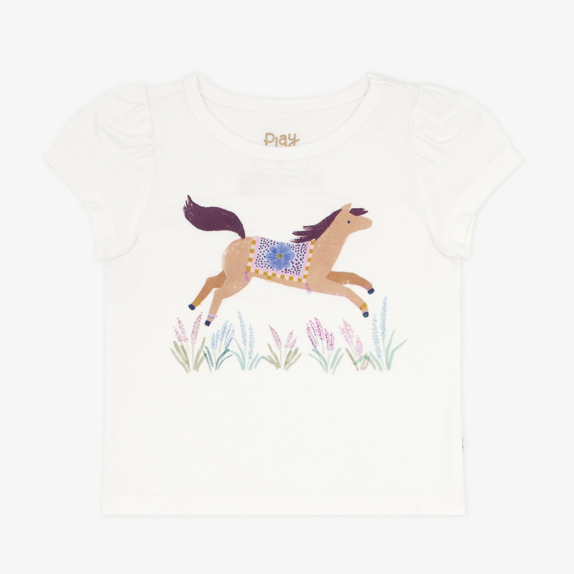 Flat lay image of the Wildflower Ride Puff Sleeve Tee