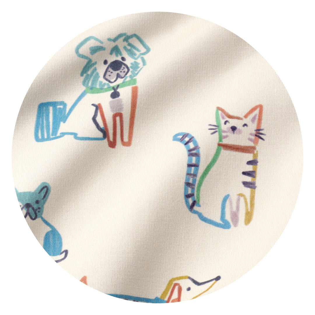 Whiskers & Wags White print swatch