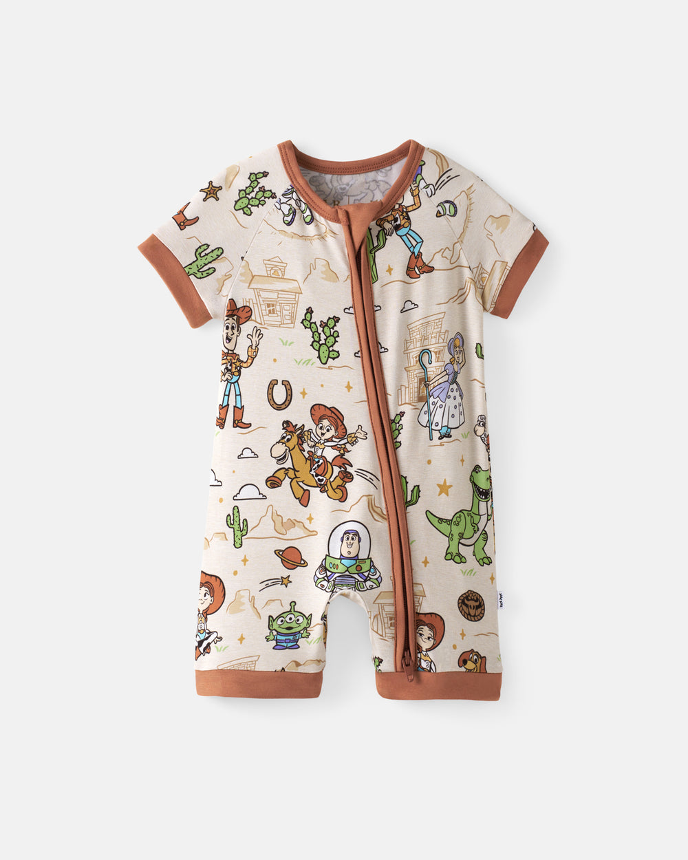 Flat lay of the Disney & Pixar Woody's Wild West Shorty Zippy