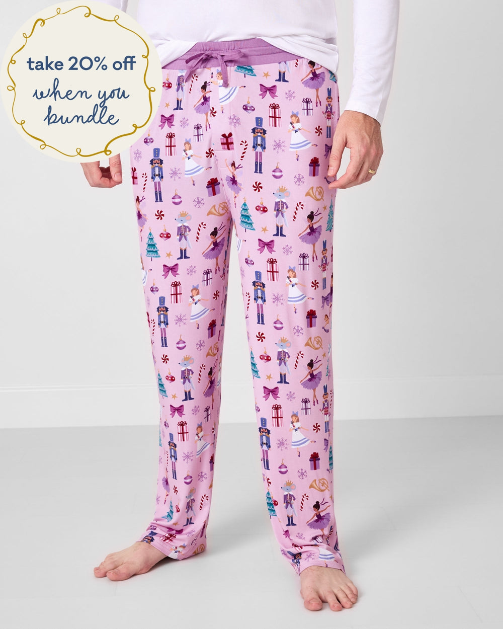 Man wearing the Nutcracker Ballet Men's Pajama Pants