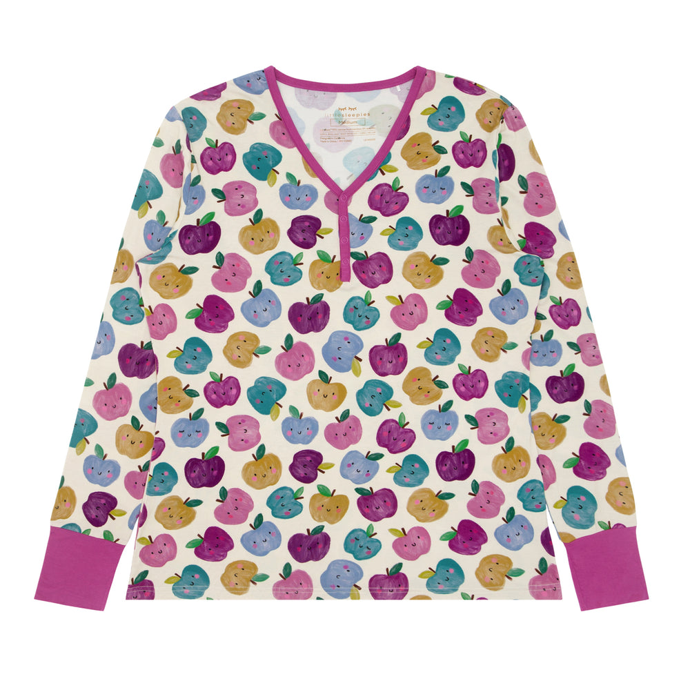 Flat lay of a Berry Apple of My Eye women's pajama top