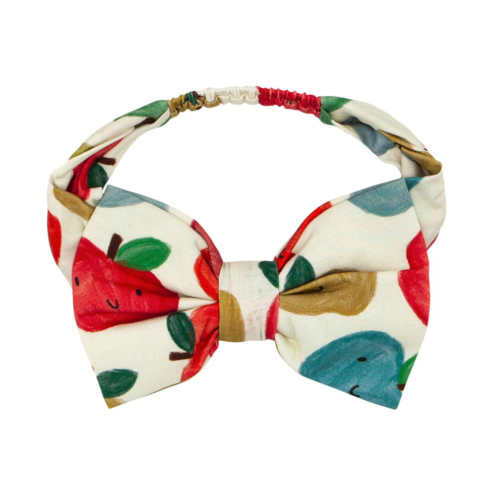 Alternate flat lay image of a Red Apple of My Eye luxe bow headband