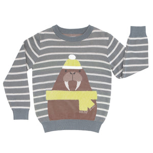 Flat lay image of a Walrus knit sweater