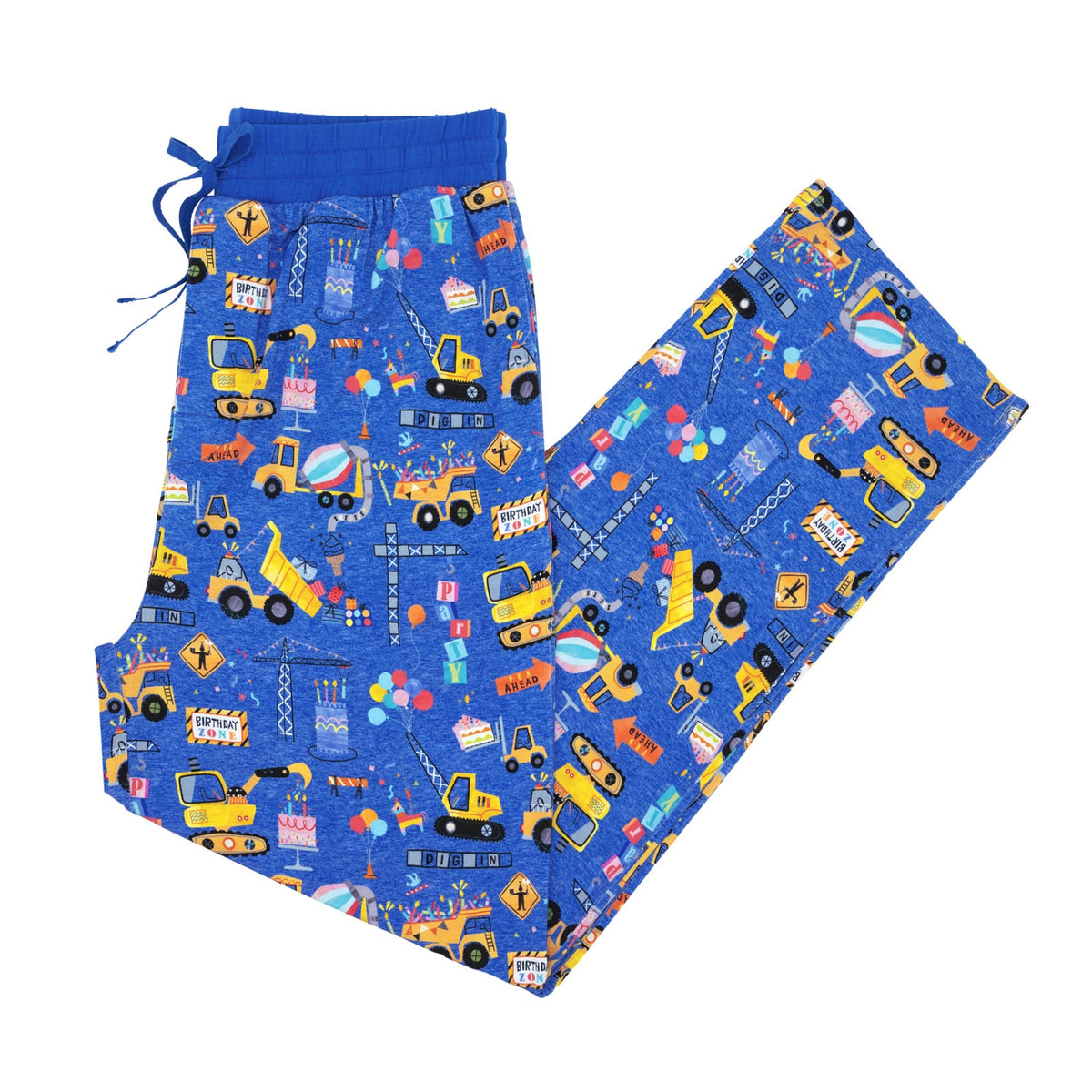 Flat lay of Birthday Builders Men's Pajama Pants