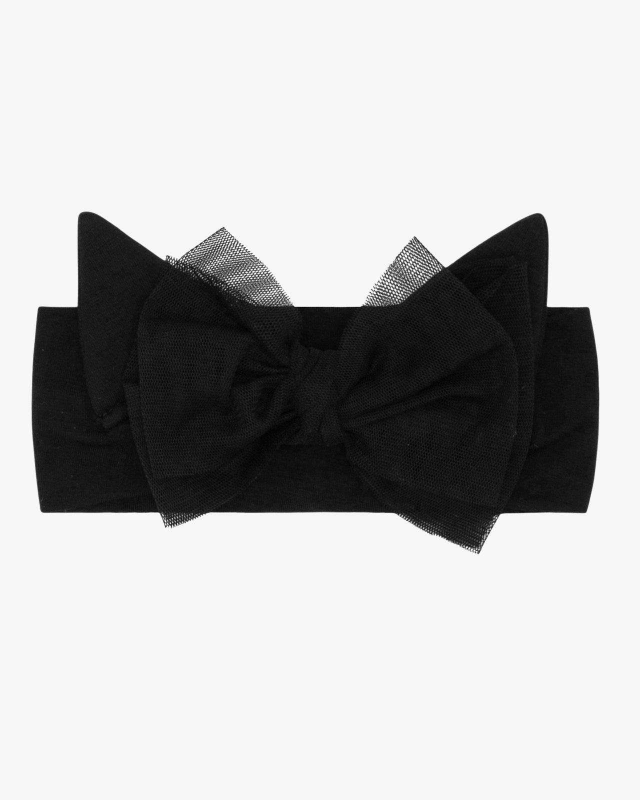 Flat lay image of the Cat Ears Luxe Bow Headband