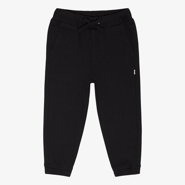 Flat lay of a Black Denim Jogger