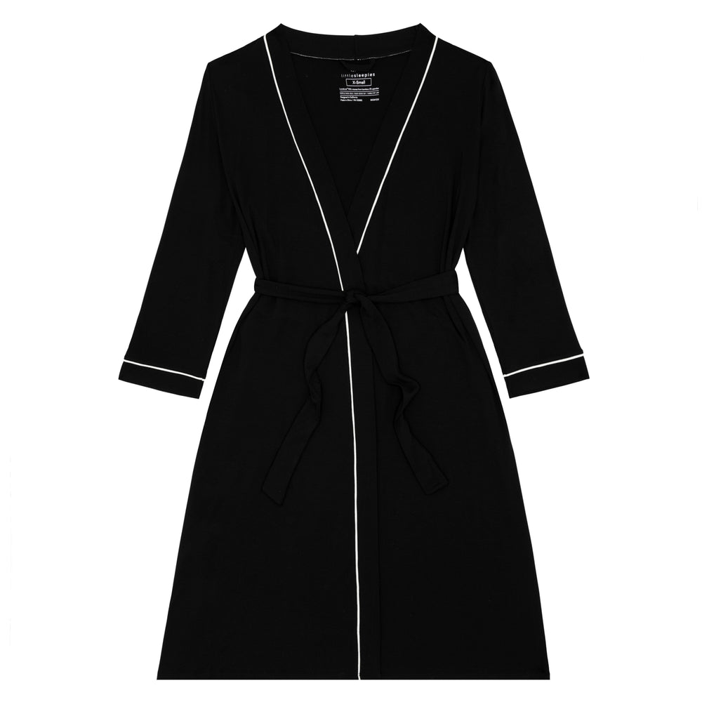 ladies short black dressing gown Fluffy heart print short dressing gown | Black & Pink Mix