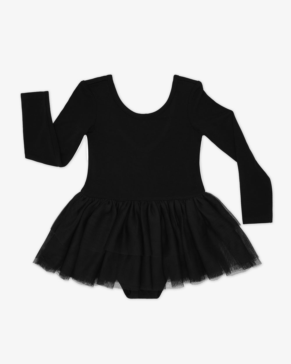 Flat lay of the Black Ballet Leotard Dress