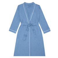Flat lay image of a Heather Blue women's robe