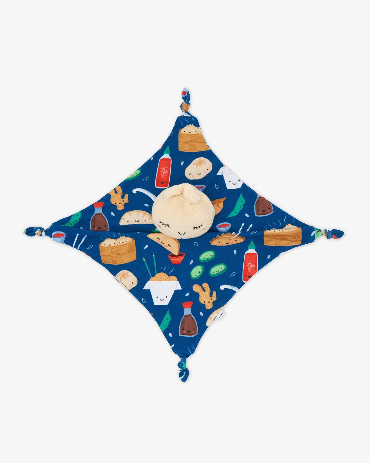 Flat lay of the Suki the Dumpling Sleepyhead Lovey showing the full blanket