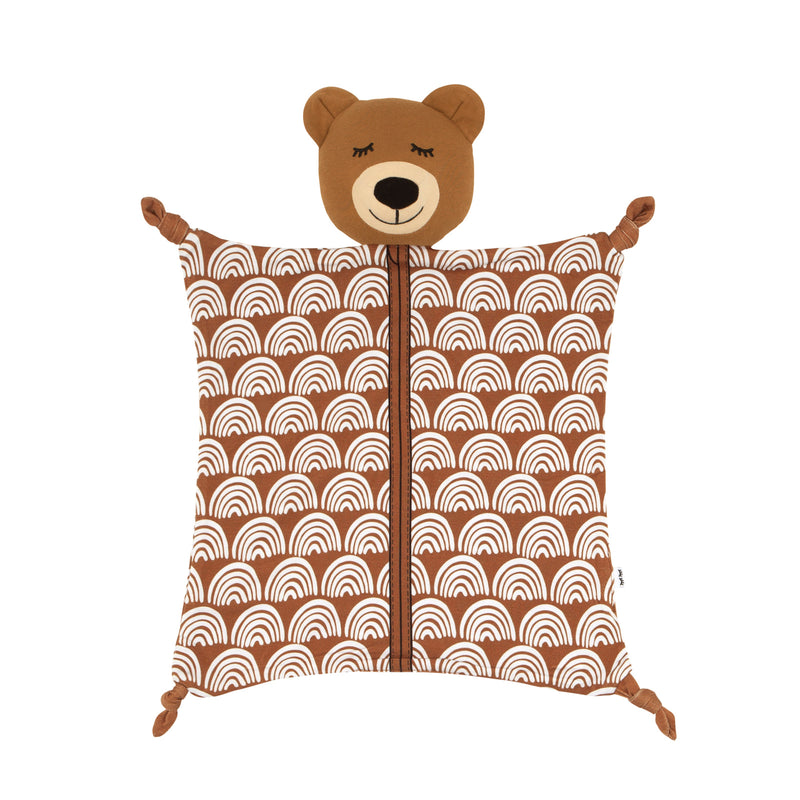 Flat lay of a Bowie the Bear Sleepyhead Lovey