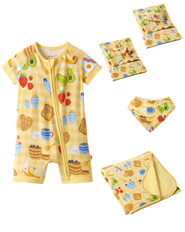 Breakfast Bunch Shorty Zippy snuggle set