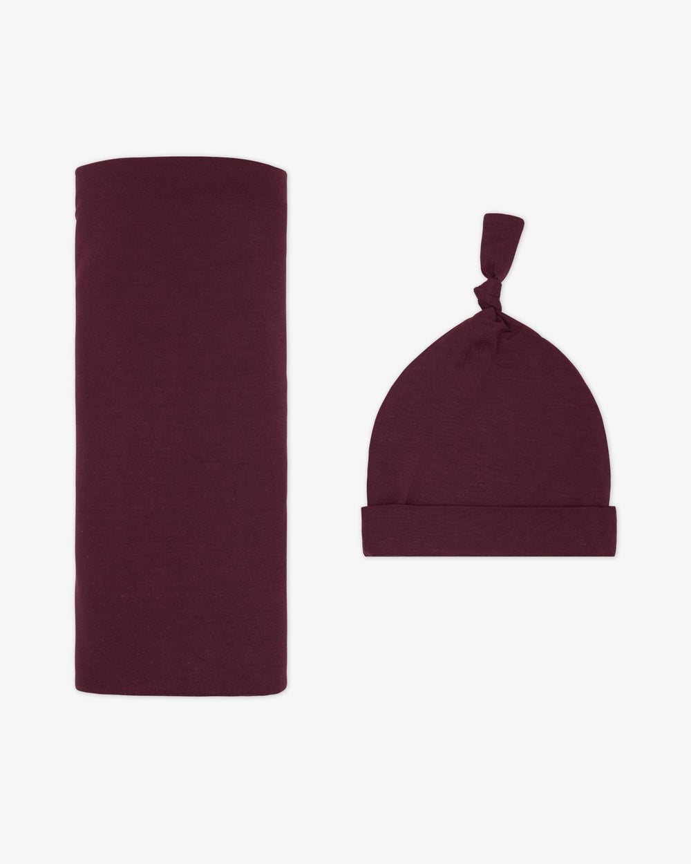 Classic Burgundy Swaddle & Hat Set