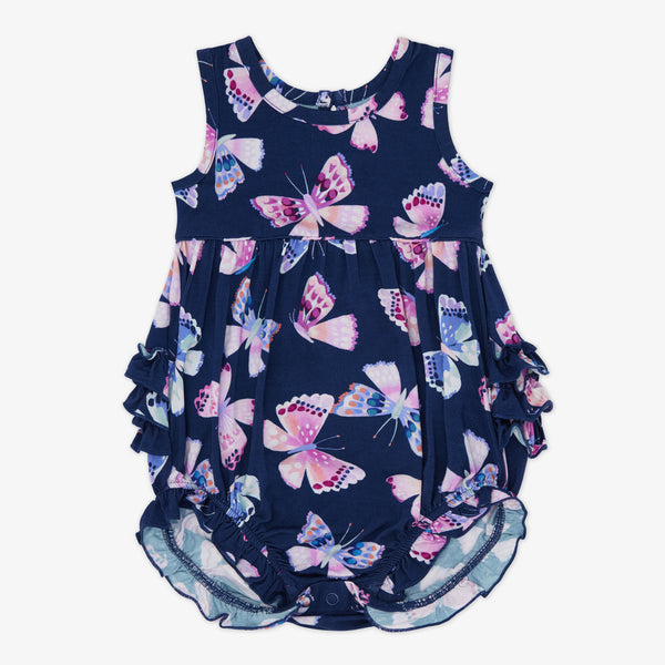 Flat lay of the Royal Butterflies Bubble Romper