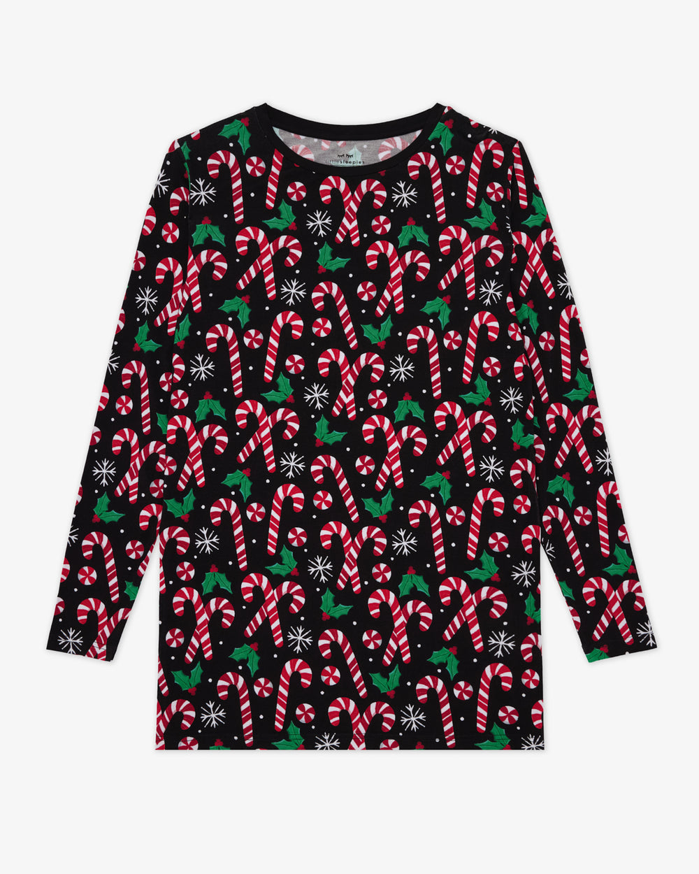 Flat lay of the Merry Mints Men's Long Sleeve Pajama Top