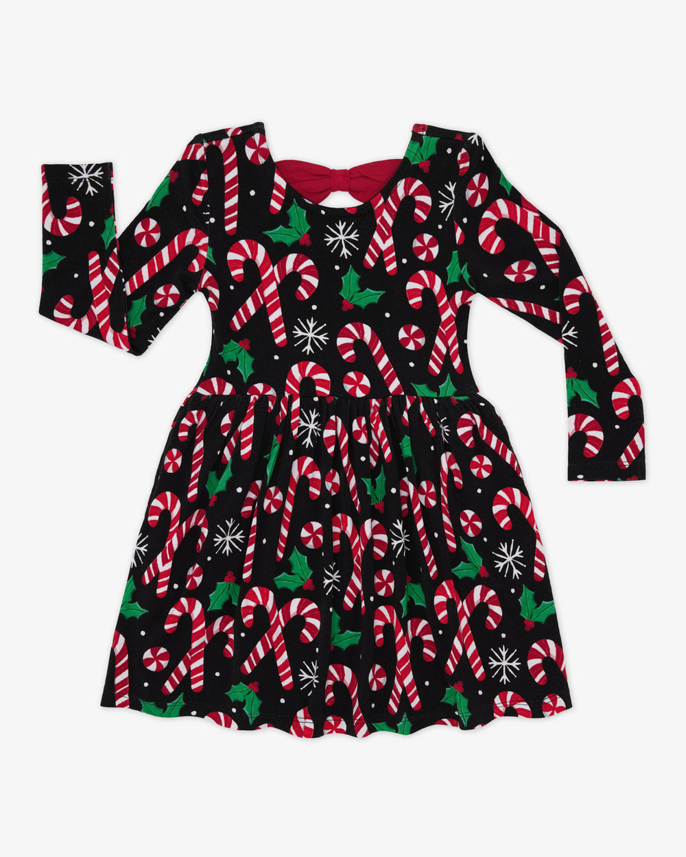 Flat lay of the Merry Mints Bow Back Skater Dress