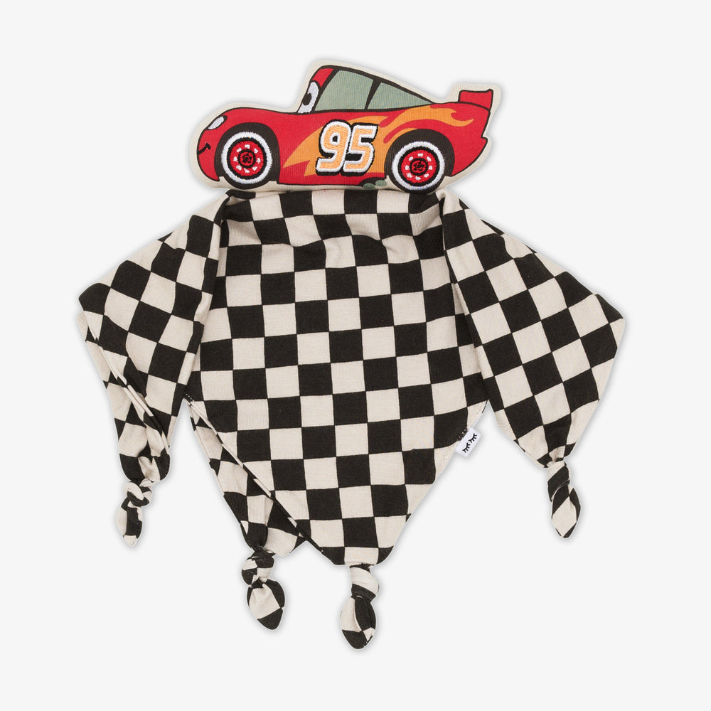 Flat lay image of the Disney Cars Lightning McQueen Lovey