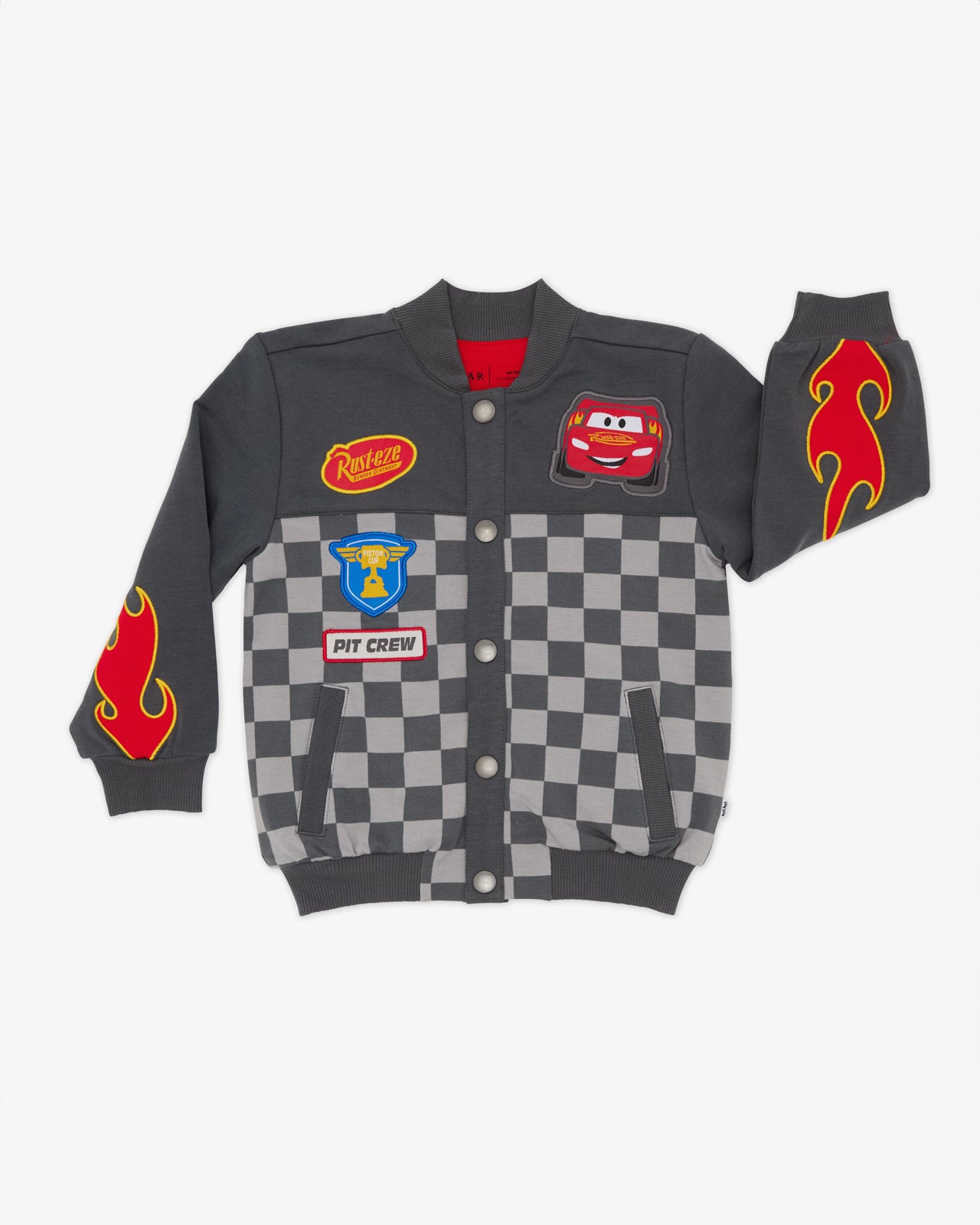 Flat lay of the Disney & Pixar Piston Cup Bomber Jacket