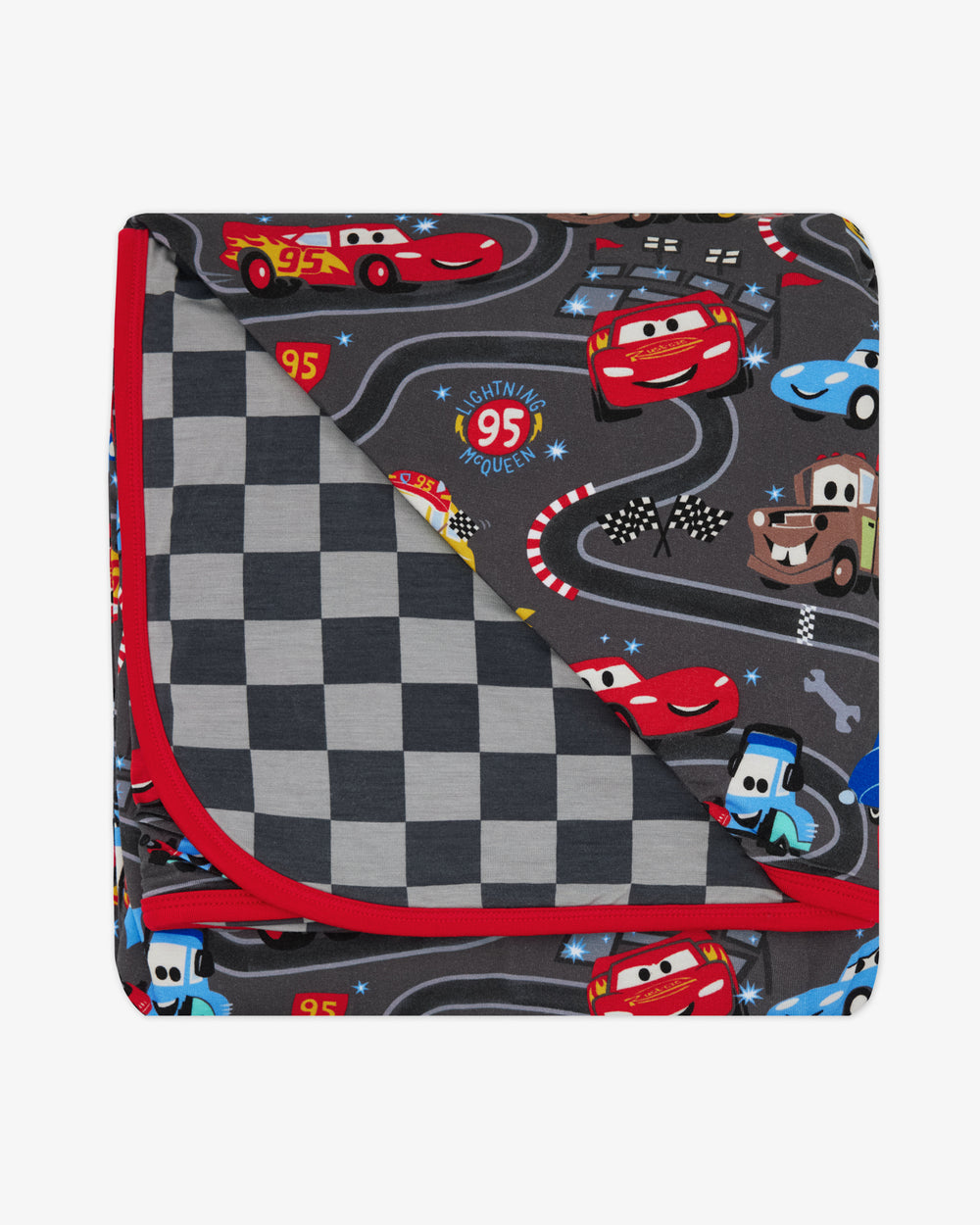 Flay lay of the Disney & Pixar Piston Cup Large Cloud Blanket®