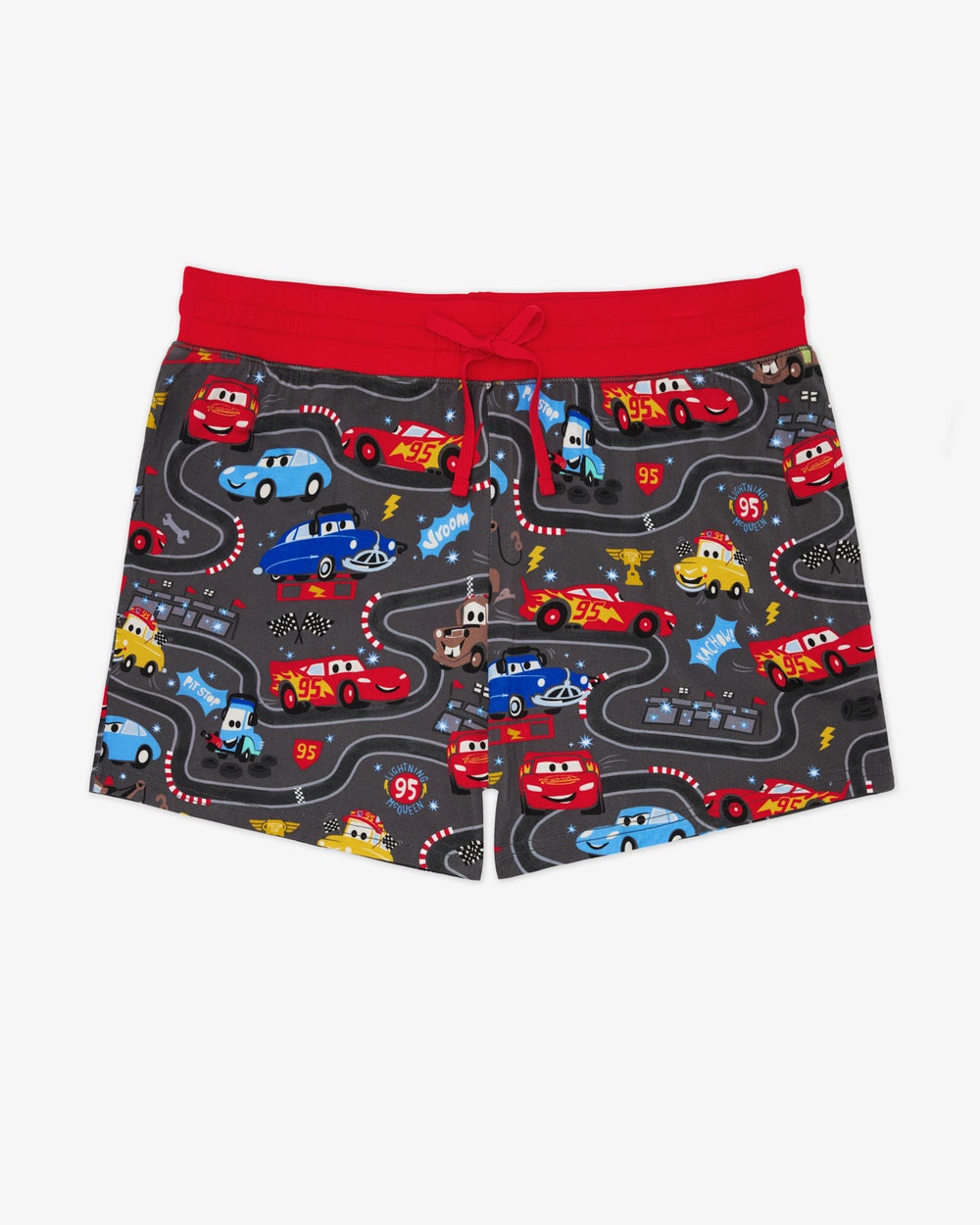 Flat lay of the Disney & Pixar Piston Cup Women's Pajama Shorts