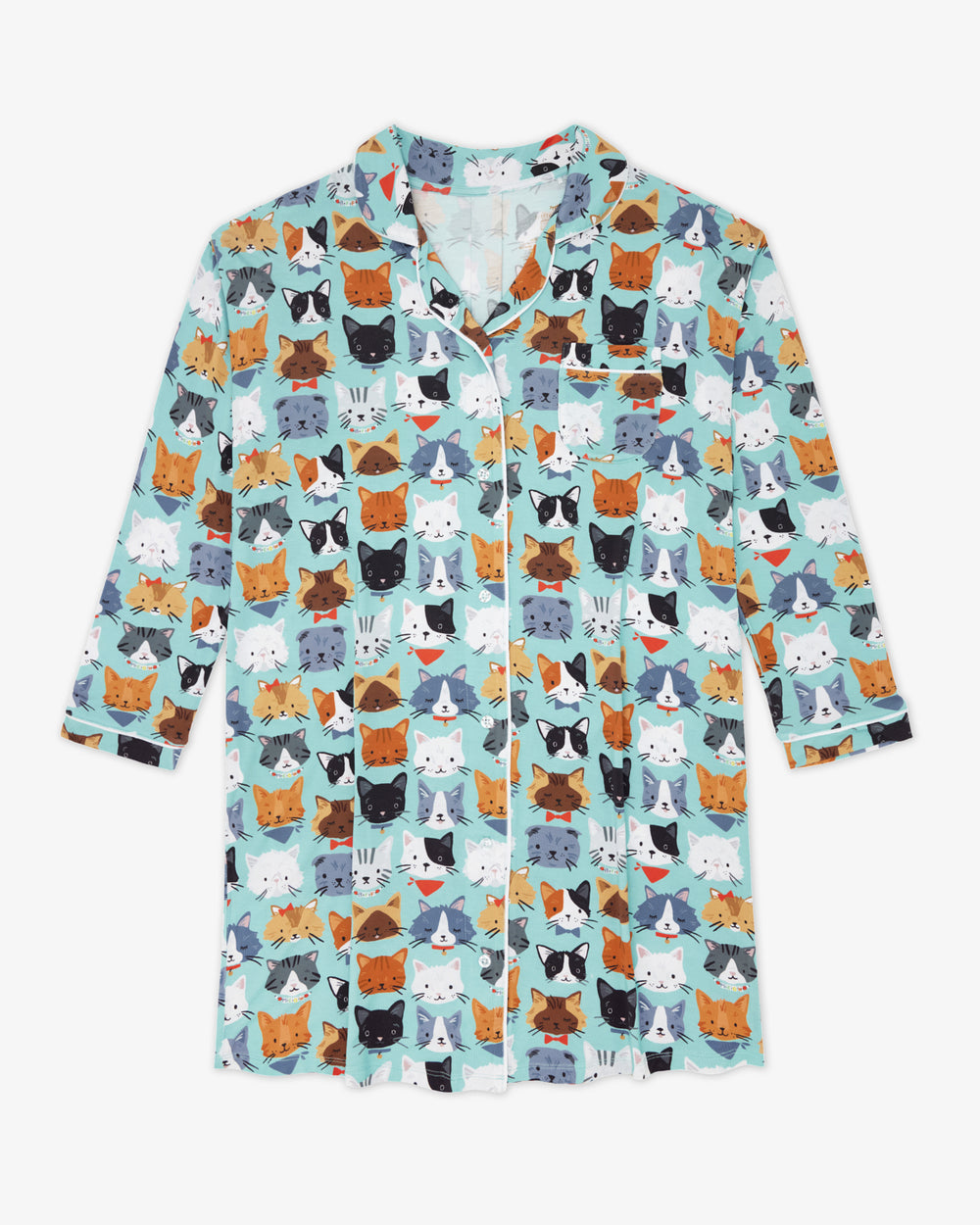 Flat lay of the Purrfect Pals Women's Sleep Shirt