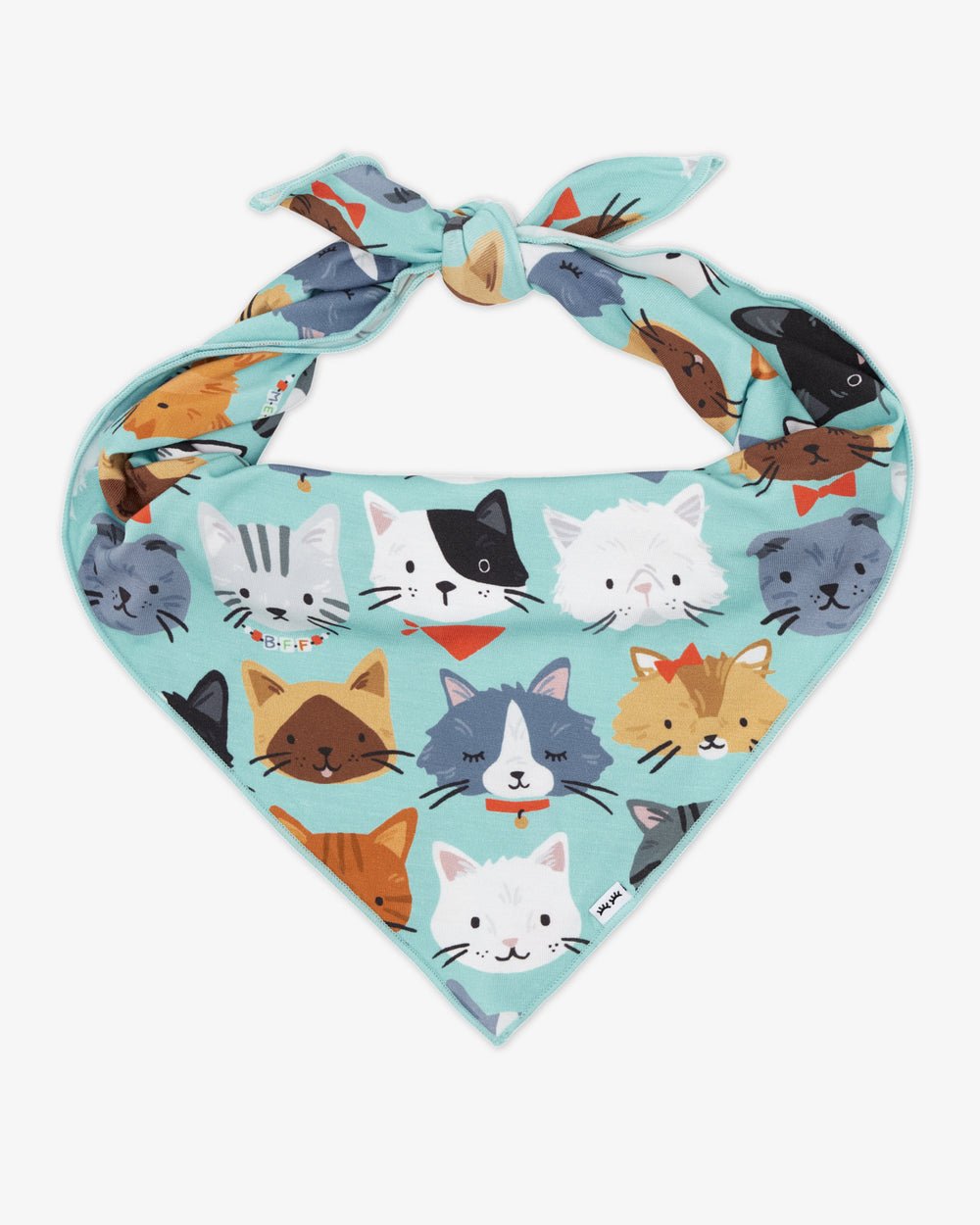 Flat lay of the Purrfect Pals Pet Bandana