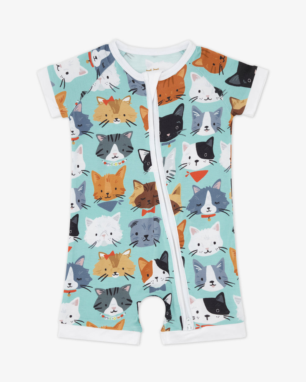 Flat lay of the Purrfect Pals Shorty Zippy