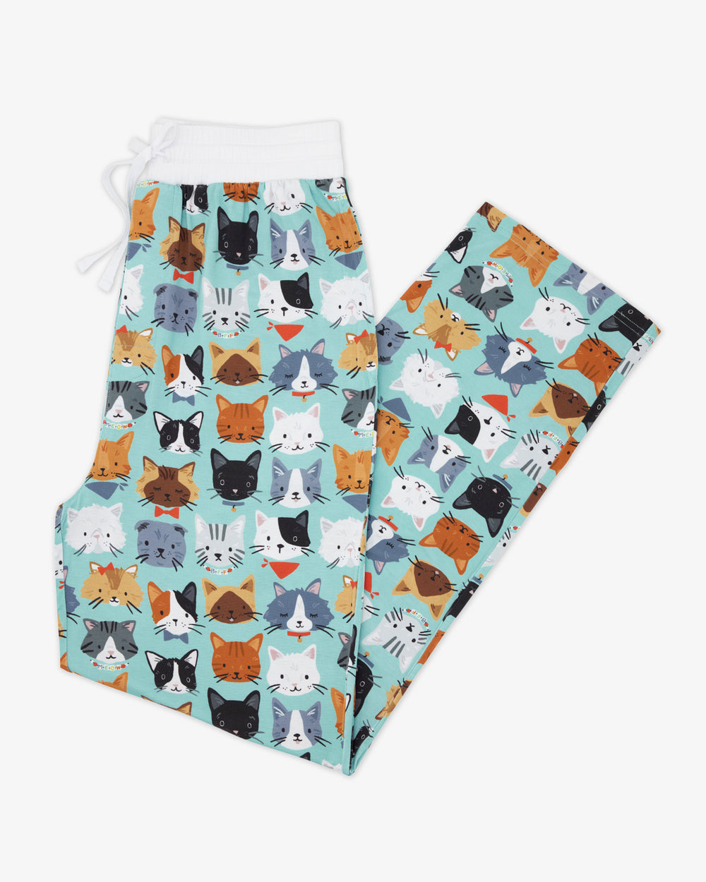 Flat lay of the Purrfect Pals Men's Pajama Pants