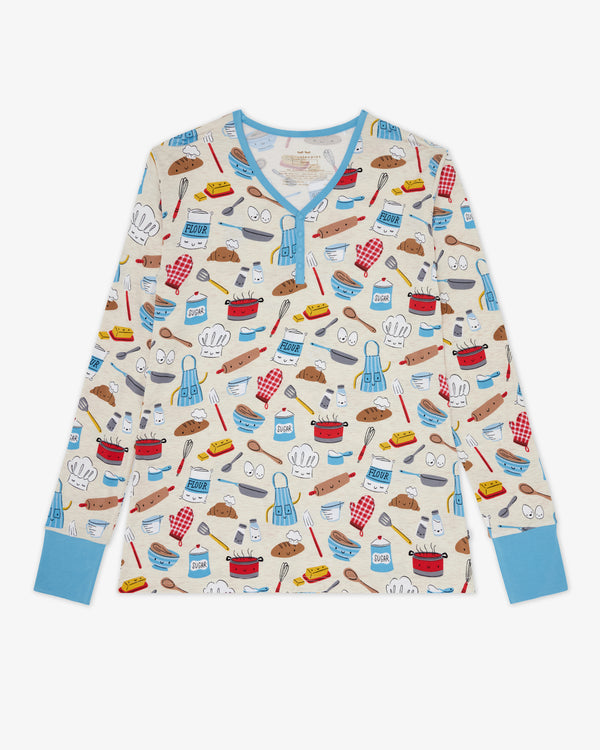 Flat lay of the Little Chef Women's Long Sleeve Pajama Top
