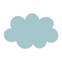Light blue cloud shape on a white background