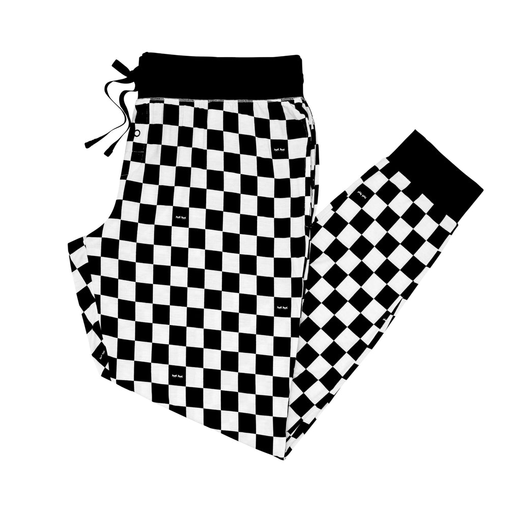 Flat lay image of women's Cool Checks printed pajama bottoms