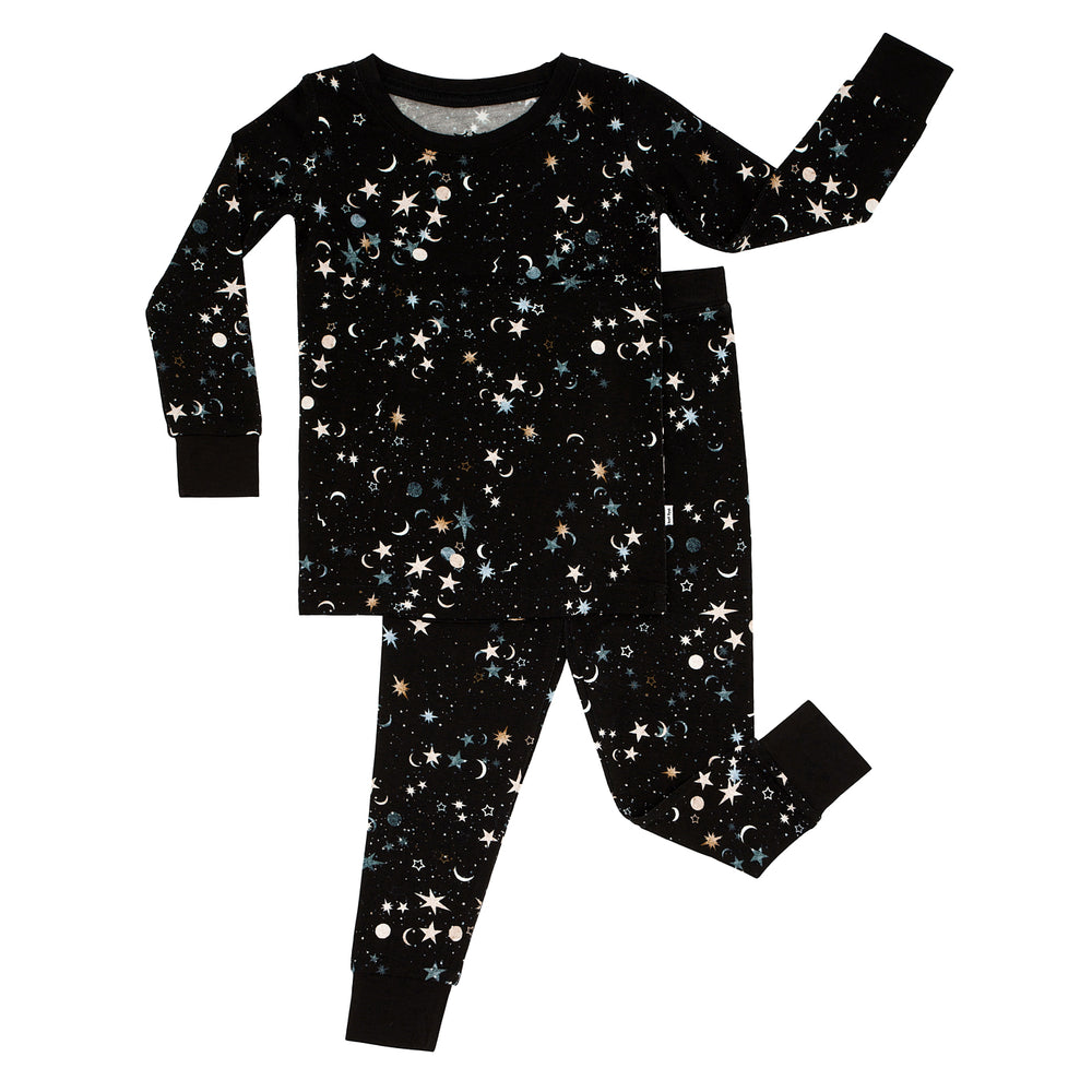 Flat lay image of a Counting Stars printed two piece pajama set