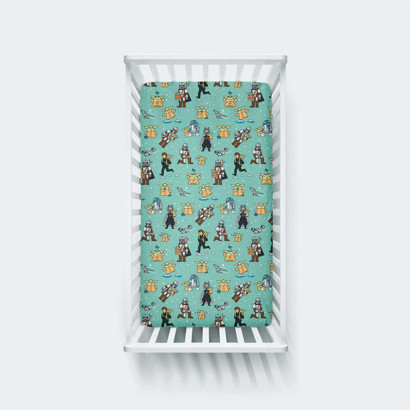 Star Wars Grogu Friends Fitted Crib Sheet Little Sleepies