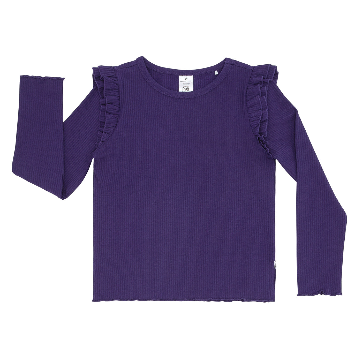 Amethyst Round Neck Knit Long Sleeves Crop Top