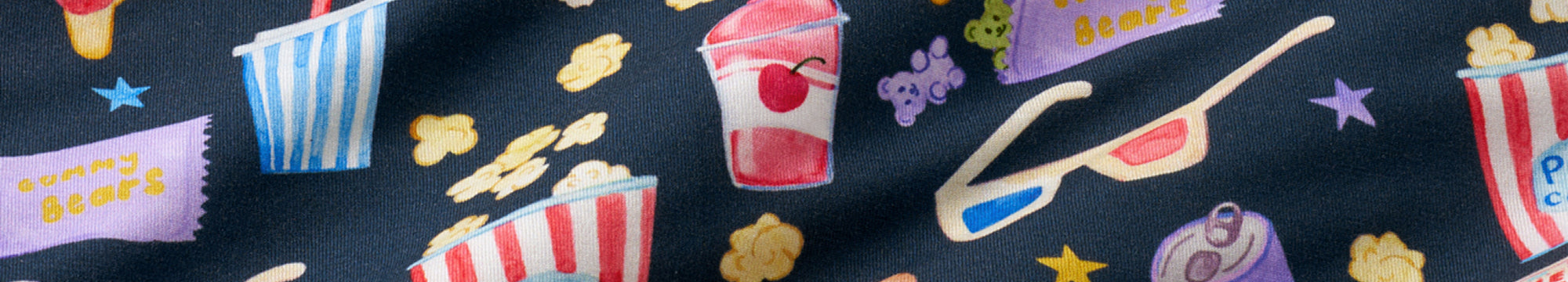 Movie Marathon print fabric
