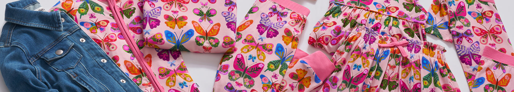 Flat lay of Flutter Garden sleep and play styles