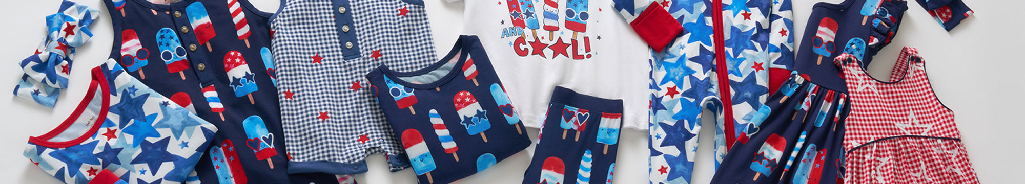 flat lay of 4th of july styles