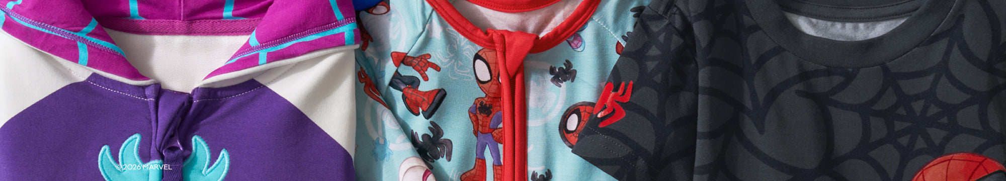 Spidey & His Amazing Friends clothes folded and grouped together