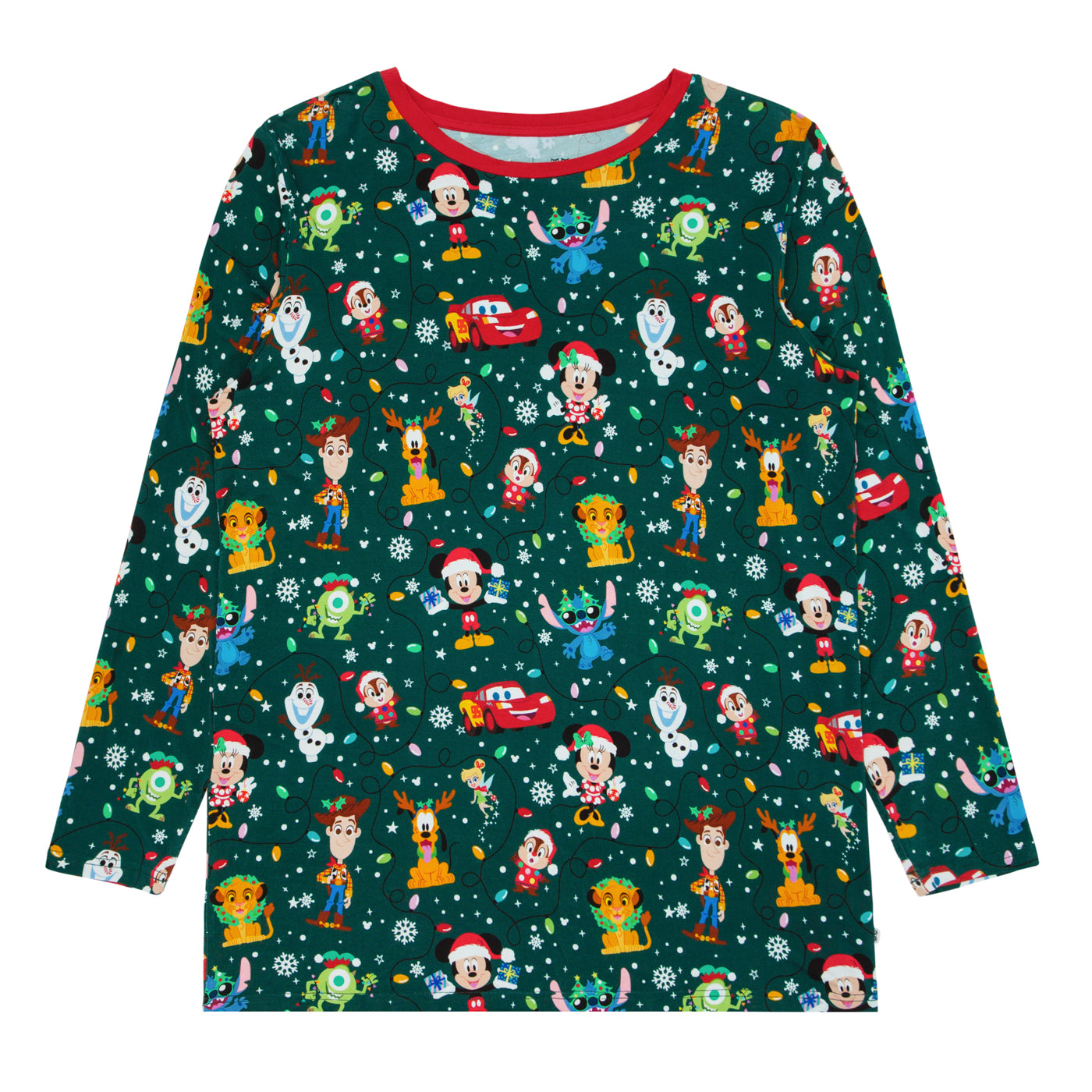 Flat lay image of a Disney Christmas Party men's pajama top