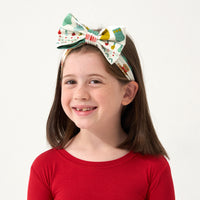 Alternate image of a child wearing a Fair Isle Luxe Bow Headband