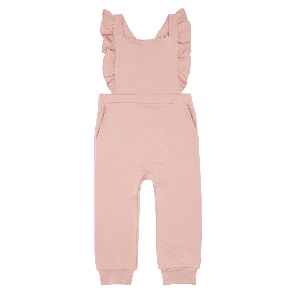 Click to see full screen - Flat lay image of Mauve Blush overalls