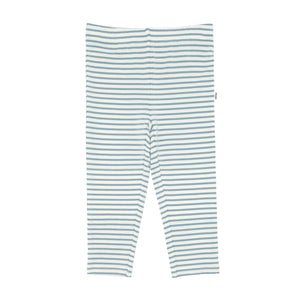 Flat lay image of Ivory and Fog Striped leggings