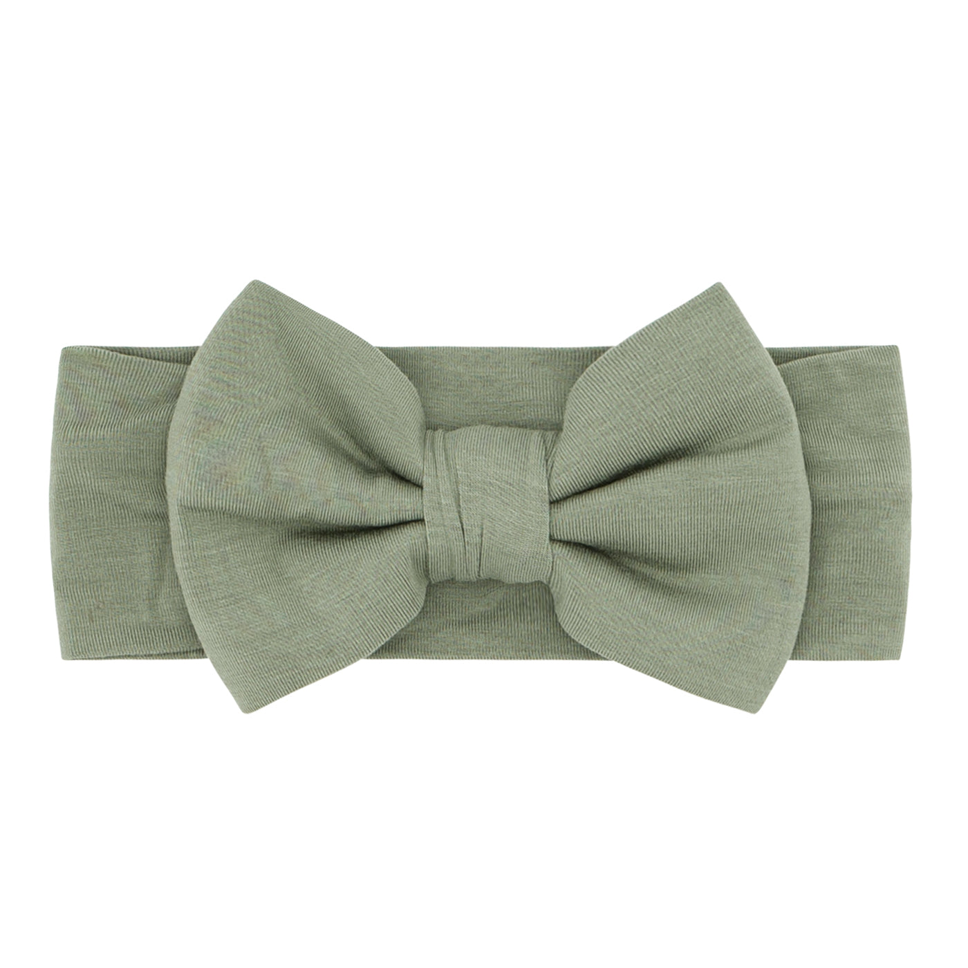 Flat lay image of a Moss luxe bow headband