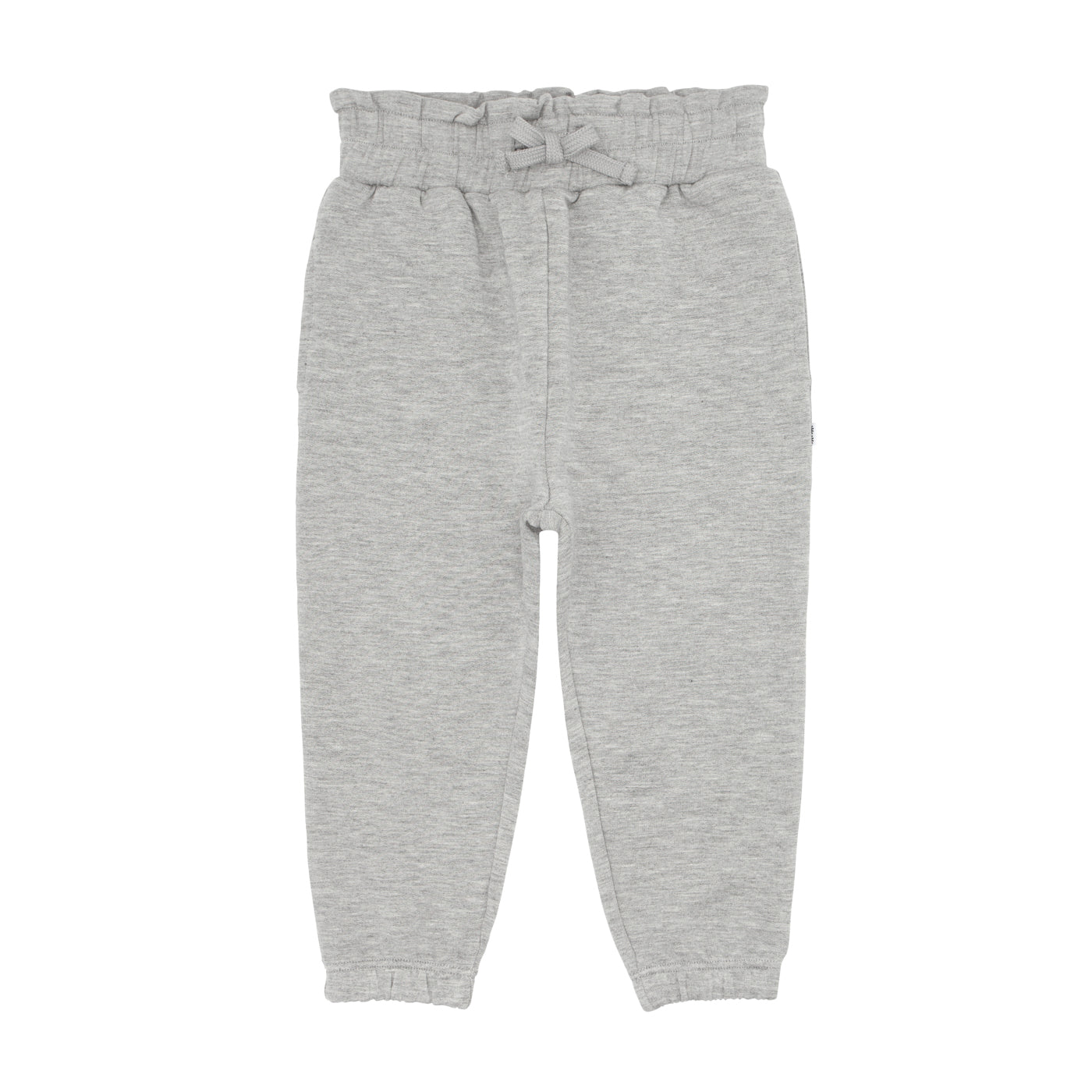 Flat lay image of Heather Gray paperbag joggers