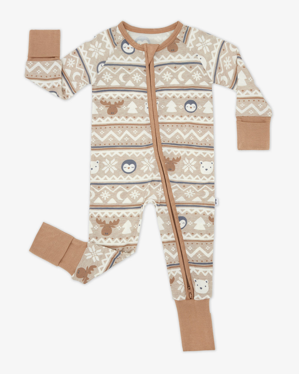 Flat lay of the Frosty Fair Isle Zippy