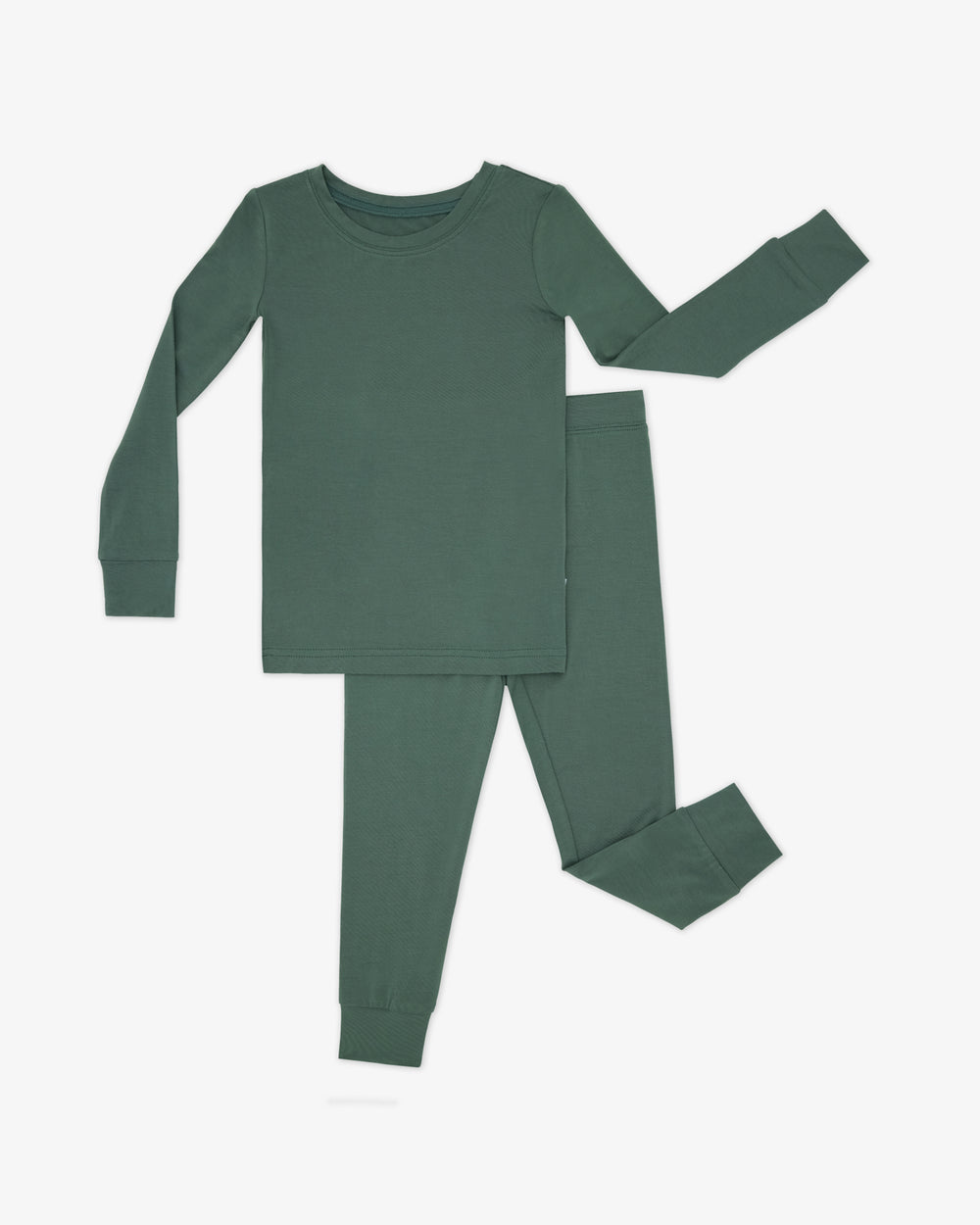 Flat lay of the Grove Green Two-Piece Pajama Set